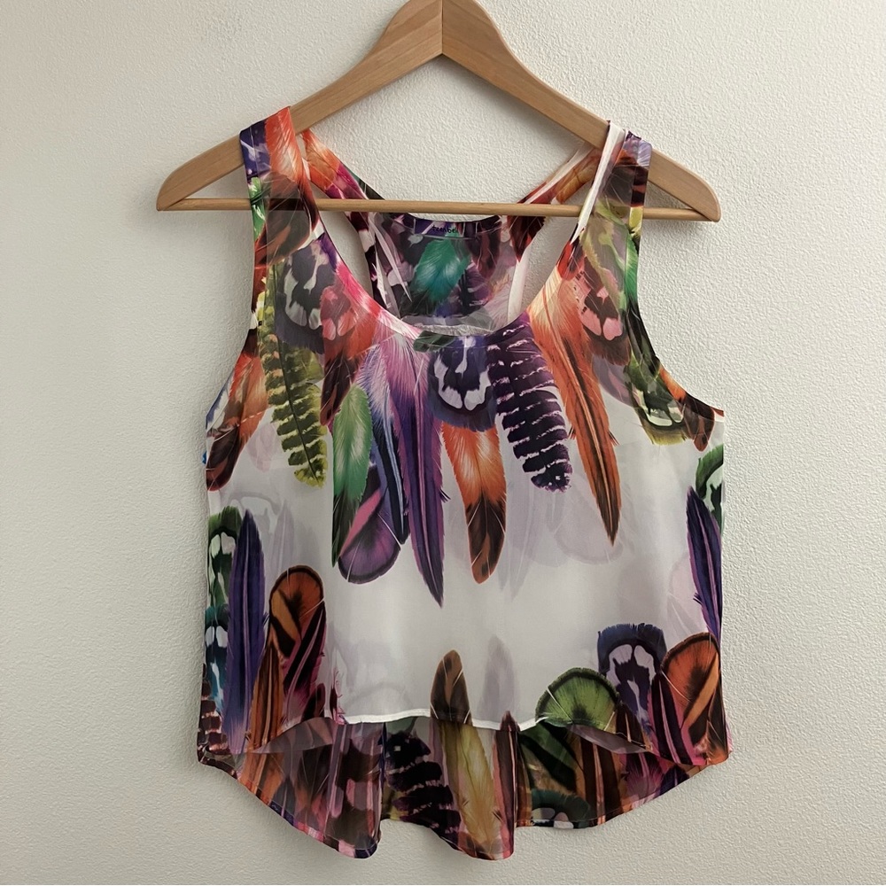 Multi Color Feather Tank Top
